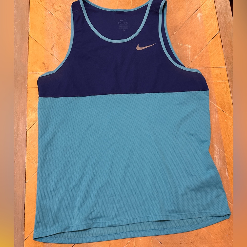 Nike Dri-FIT Women’s Large Racerback Tank Top Teal Blue Athletic Workout Running